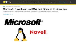 
                            9. Microsoft, Novell sign up BMW and Siemens to Linux deal | IT PRO