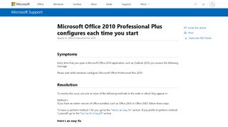 
                            11. Microsoft Office 2010 Professional Plus configures each time you start