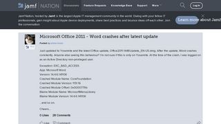 
                            10. Microsoft Office 2011 - Word crashes after latest update | Discussion ...