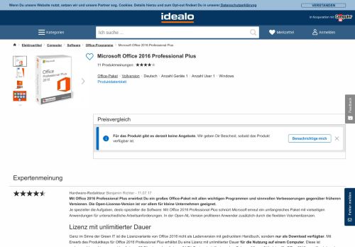 
                            9. Microsoft Office 2016 Professional Plus ab 20,81 € (Feb 2019 Preise ...