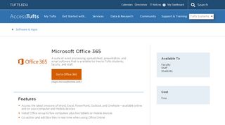 
                            12. Microsoft Office 365 | Access Tufts