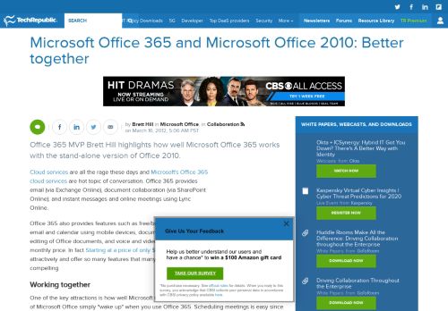 
                            11. Microsoft Office 365 and Microsoft Office 2010: Better ... - TechRepublic