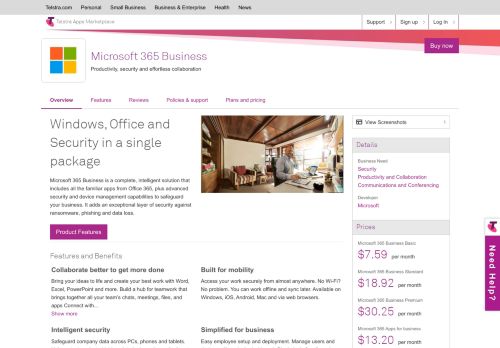 
                            10. Microsoft® Office 365 Business by Microsoft® | Telstra Apps Marketplace