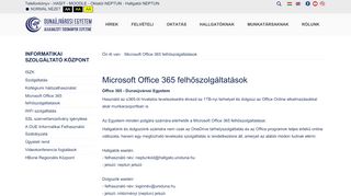 
                            12. Microsoft Office 365 felhőszolgáltatások - Dunaújvárosi Egyetem