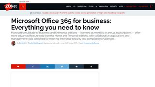 
                            13. ​Microsoft Office 365 for business: Everything you need to know | ZDNet