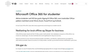 
                            8. Microsoft Office 365 for studenter - VID vitenskapelige høgskole