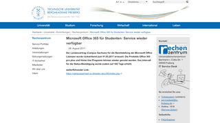 
                            8. Microsoft Office 365 für Studenten: Service wieder verfügbar | TU ...