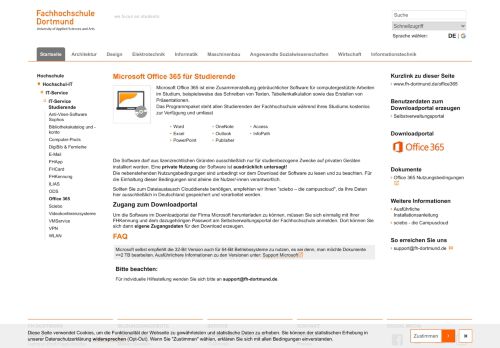 
                            9. Microsoft Office 365 für Studierende - FH Dortmund