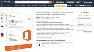 
                            6. Microsoft Office 365 Home - 5PCs/MACs - 1 Jahresabonnement ...