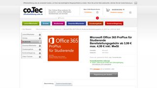 
                            10. Microsoft Office 365 ProPlus für Studierende Bereitstellungsgebühr ab ...