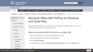 
                            2. Microsoft Office 365 ProPlus on Windows and Apple Mac - IT Services