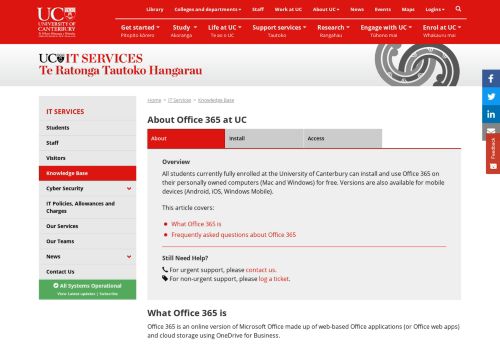 
                            7. Microsoft Office 365 | University of Canterbury