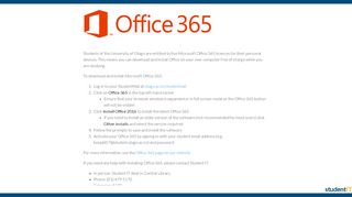 
                            5. Microsoft Office 365 - University of Otago