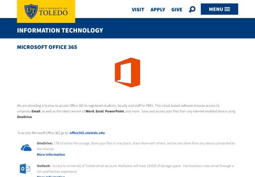 
                            4. Microsoft Office 365 - University of Toledo