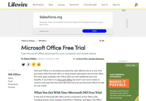 
                            13. Microsoft Office Free Trial: What You Need to Know - Lifewire