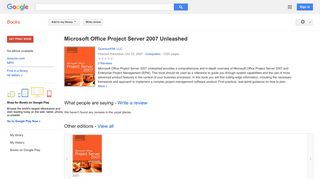 
                            10. Microsoft Office Project Server 2007 Unleashed