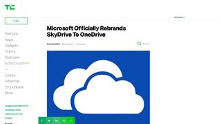 
                            11. Microsoft Officially Rebrands SkyDrive To OneDrive | TechCrunch