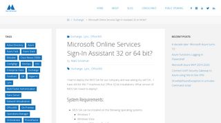 
                            13. Microsoft Online Services Sign-In Assistant 32 or 64 bit ...