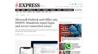 
                            8. Microsoft Outlook and Office 365 down: Hundreds report login and ...