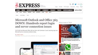 
                            12. Microsoft Outlook and Office 365 down: Hundreds report login and ...