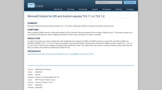 
                            5. Microsoft Outlook for iOS and Android requires TLS 1.1 or TLS 1.2