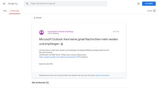 
                            3. Microsoft Outlook: Kann keine gmail Nachrichten mehr senden und ...