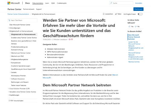
                            3. Microsoft Partner Network-Mitgliedschaft | Microsoft Docs