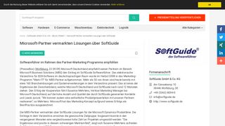 
                            7. Microsoft-Partner vermarkten Lösungen über SoftGuide - PresseBox