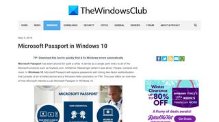 
                            7. Microsoft Passport in Windows 10 - The Windows Club