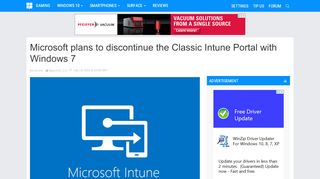 
                            11. Microsoft plans to discontinue the Classic Intune Portal with Windows 7