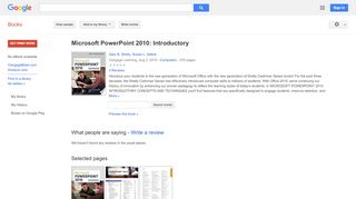 
                            11. Microsoft PowerPoint 2010: Introductory - Google Books Result