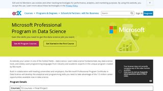 
                            8. Microsoft Professional Program in Data Science | edX