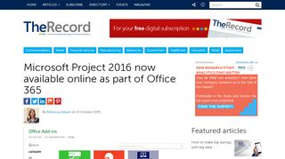 
                            13. Microsoft Project 2016 now available online as part of Office 365