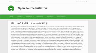
                            10. Microsoft Public License (MS-PL) | Open Source Initiative