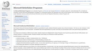 
                            9. Microsoft Refurbisher-Programm – Wikipedia