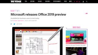 
                            12. Microsoft releases Office 2019 preview - The Verge