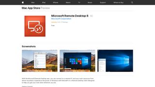 
                            8. Microsoft Remote Desktop 8 on the Mac App Store - iTunes - Apple