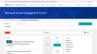
                            12. Microsoft Social Engagement - Microsoft Dynamics Community