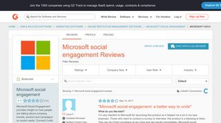 
                            9. Microsoft social engagement Reviews 2018 | G2 Crowd