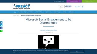 
                            7. Microsoft Social Engagement to be Discontinued - Preact CRM