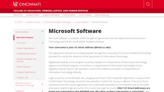 
                            11. Microsoft Software, University of Cincinnati