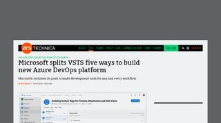 
                            9. Microsoft splits VSTS five ways to build new Azure DevOps platform ...