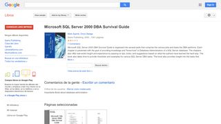 
                            12. Microsoft SQL Server 2000 DBA Survival Guide