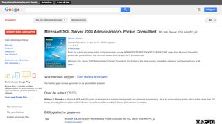 
                            13. Microsoft SQL Server 2008 Administrator's Pocket Consultant: MS SQL ...