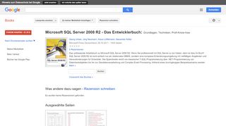 
                            9. Microsoft SQL Server 2008 R2 - Das Entwicklerbuch: Grundlagen, ...