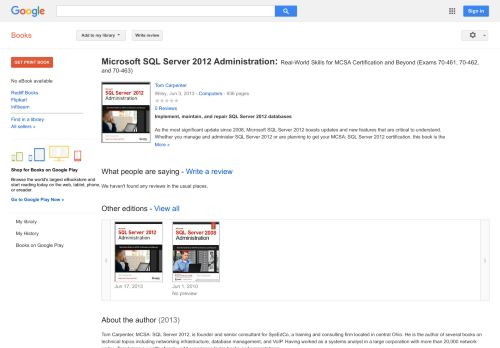 
                            12. Microsoft SQL Server 2012 Administration: Real-World Skills for MCSA ...