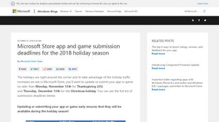 
                            13. Microsoft Store app and game submission deadlines for the ...