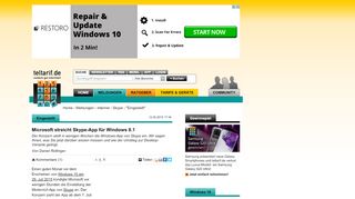 
                            12. Microsoft streicht Skype-App für Windows 8.1 - teltarif.de News