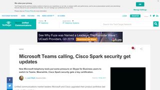 
                            6. Microsoft Teams calling, Cisco Spark security get updates