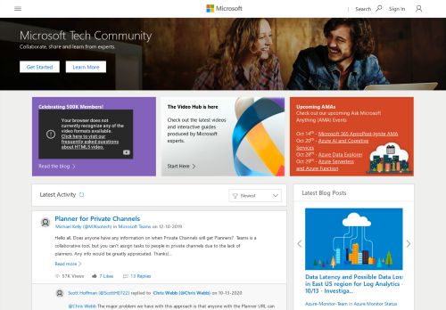 
                            6. Microsoft Tech Community: Home